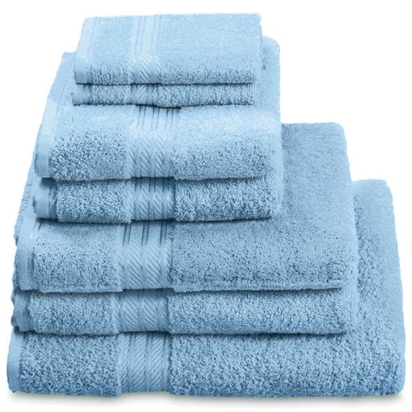 Hampton and Astley 100% Egyptian Cotton 7 Piece Luxury Bath Towel Set, Cobalt Blue - Hampton & Astley
