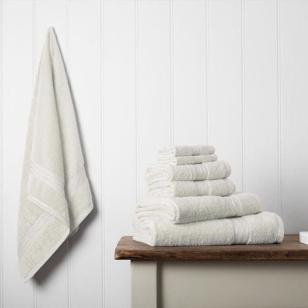 Hampton and Astley 100% Egyptian Cotton 7 Piece Luxury Bath Towel Set, Cream - Hampton & Astley