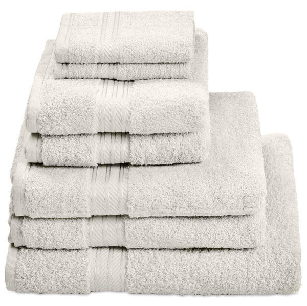 Hampton and Astley 100% Egyptian Cotton 7 Piece Luxury Bath Towel Set, Cream - Hampton & Astley