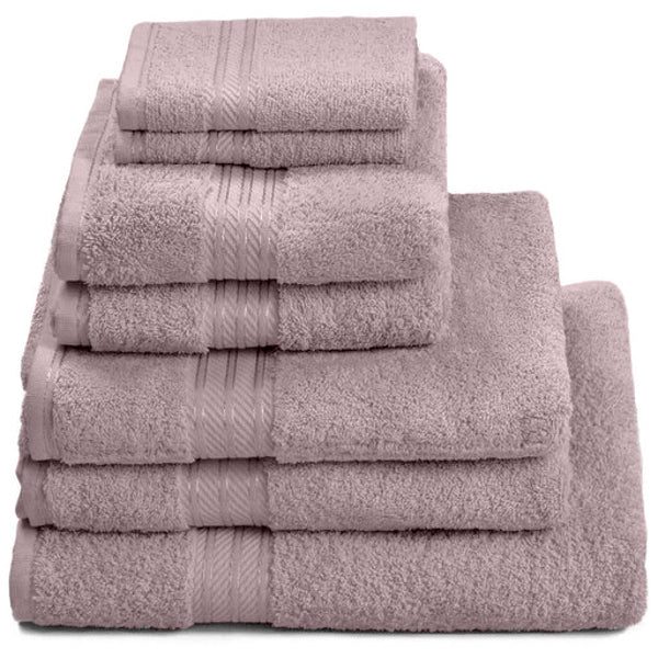 Hampton and Astley 100% Egyptian Cotton 7 Piece Luxury Bath Towel Set, Lavender - Hampton & Astley