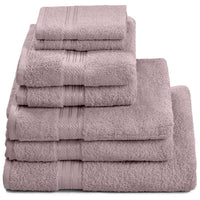 Hampton and Astley 100% Egyptian Cotton 7 Piece Luxury Bath Towel Set, Lavender - Hampton & Astley