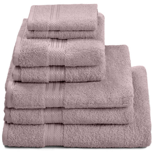 Hampton and Astley 100% Egyptian Cotton 7 Piece Luxury Bath Towel Set, Lavender - Hampton & Astley
