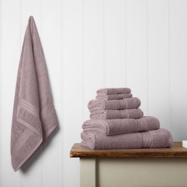 Hampton and Astley 100% Egyptian Cotton 7 Piece Luxury Bath Towel Set, Lavender - Hampton & Astley