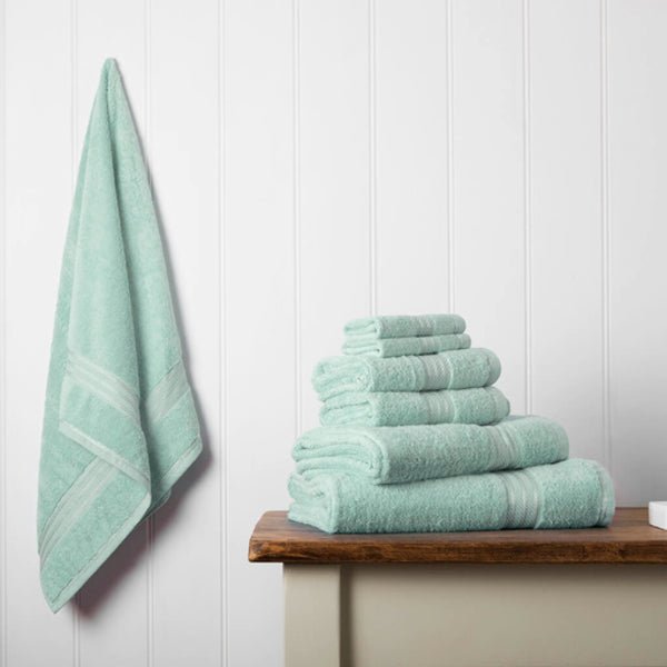 Hampton and Astley 100% Egyptian Cotton 7 Piece Luxury Bath Towel Set, Seafoam Green - Hampton & Astley