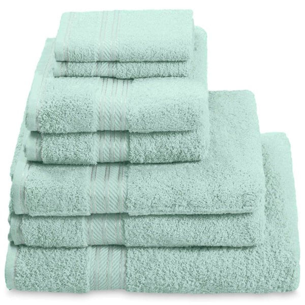 Hampton and Astley 100% Egyptian Cotton 7 Piece Luxury Bath Towel Set, Seafoam Green - Hampton & Astley
