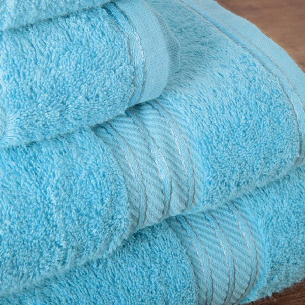 Hampton and Astley 100% Egyptian Cotton 7 Piece Luxury Bath Towel Set, Soft Aqua Turquoise - Hampton & Astley