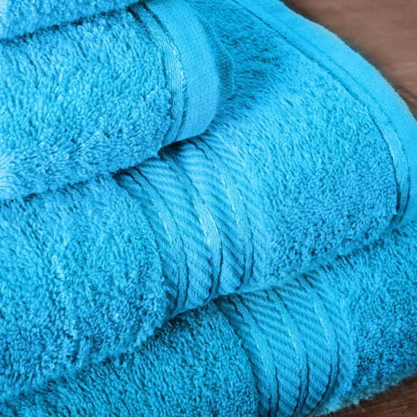 Hampton and Astley 100% Egyptian Cotton 7 Piece Luxury Bath Towel Set, Teal Blue - Hampton & Astley