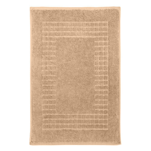 Hampton and Astley 100% Egyptian Cotton Luxury Bath Mat, Caramel Latte - Hampton & Astley