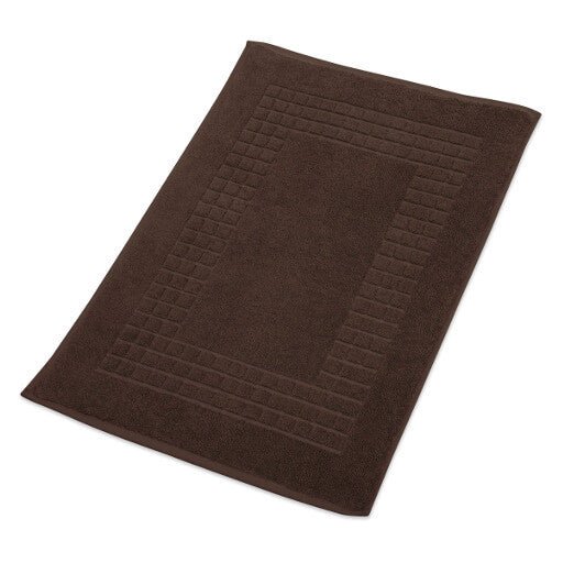 Hampton and Astley 100% Egyptian Cotton Luxury Bath Mat, Chocolate - Hampton & Astley