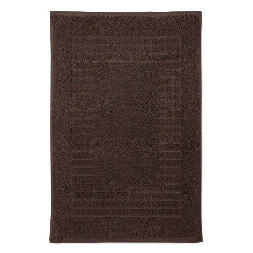 Hampton and Astley 100% Egyptian Cotton Luxury Bath Mat, Chocolate - Hampton & Astley