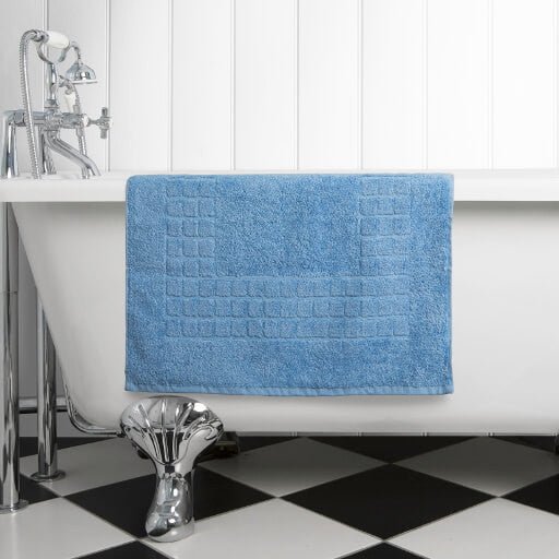 Hampton and Astley 100% Egyptian Cotton Luxury Bath Mat, Cobalt Blue - Hampton & Astley