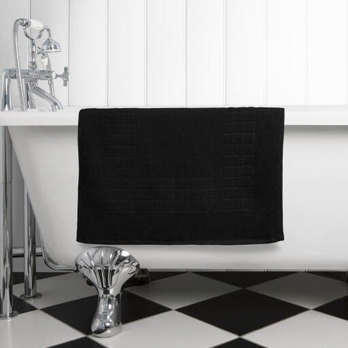 Hampton and Astley 100% Egyptian Cotton Luxury Bath Mat, Midnight Black - Hampton & Astley