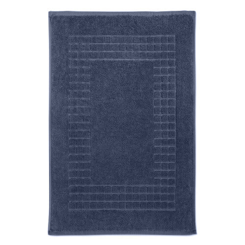 Hampton and Astley 100% Egyptian Cotton Luxury Bath Mat, Navy - Hampton & Astley