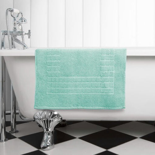 Hampton and Astley 100% Egyptian Cotton Luxury Bath Mat, Seafoam Green - Hampton & Astley
