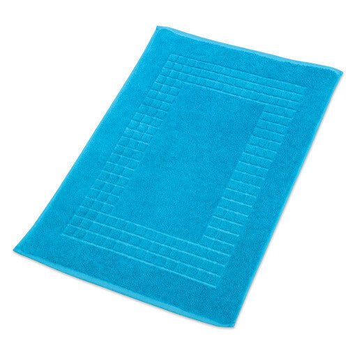 Hampton and Astley 100% Egyptian Cotton Luxury Bath Mat, Teal Blue - Hampton & Astley