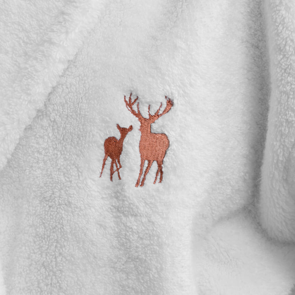 Kids’ Zero Twist Cotton Towel Dressing Gown, Pure White - Hampton & Astley