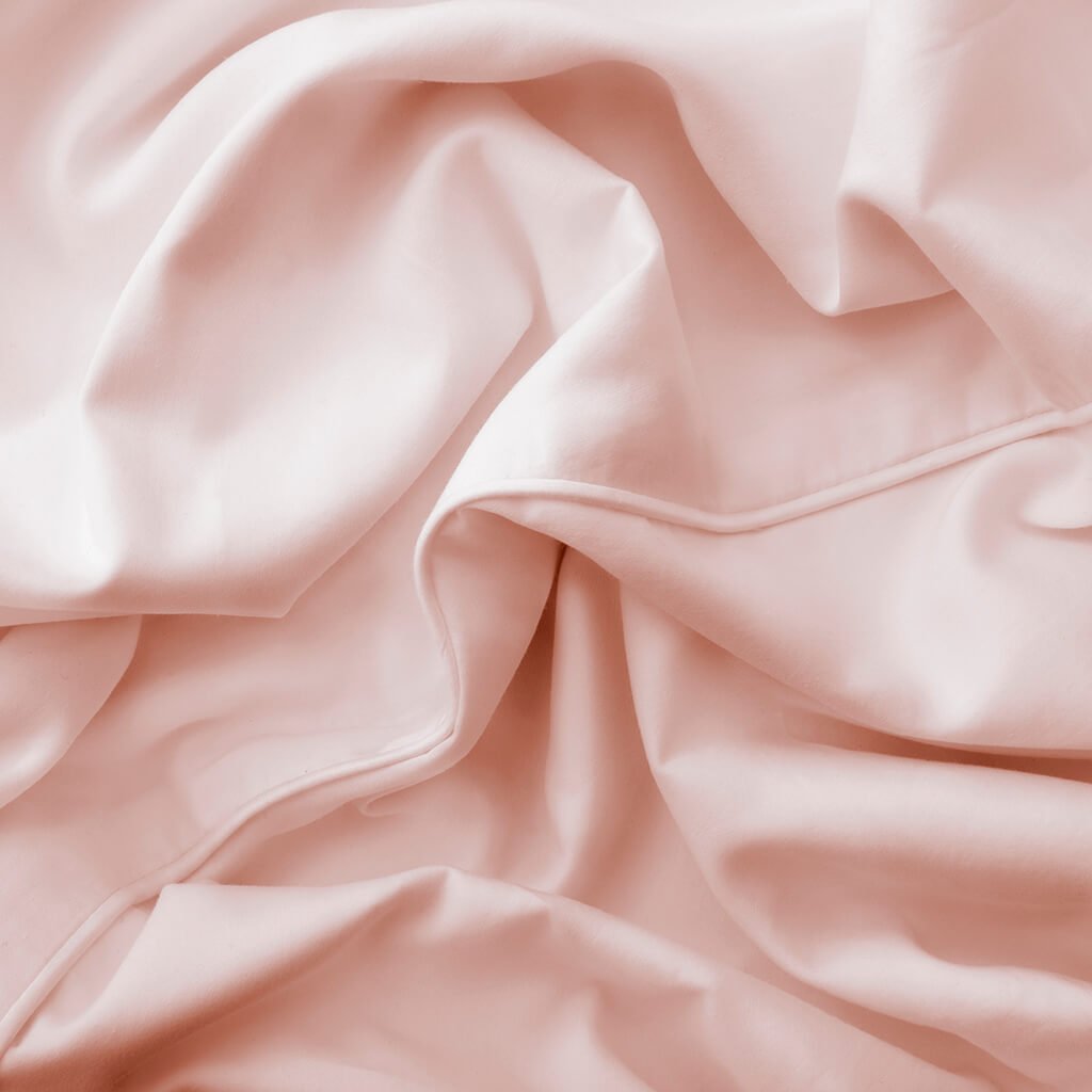 Luxury Long Staple Cotton 300 Thread Count Sateen Duvet Cover, Pink - Hampton & Astley