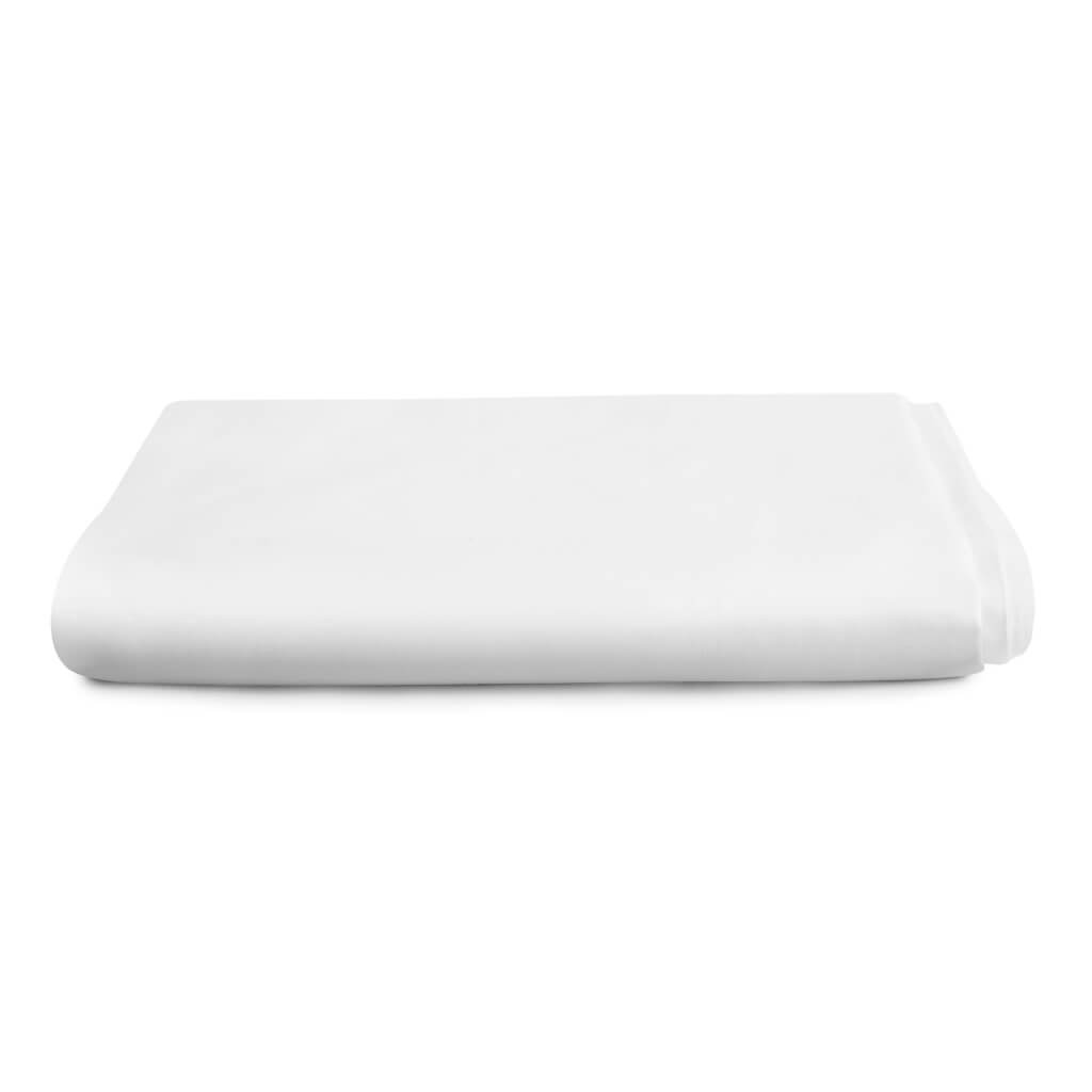 Luxury Long Staple Cotton 300 Thread Count Sateen Flat Sheet, Pure White - Hampton & Astley