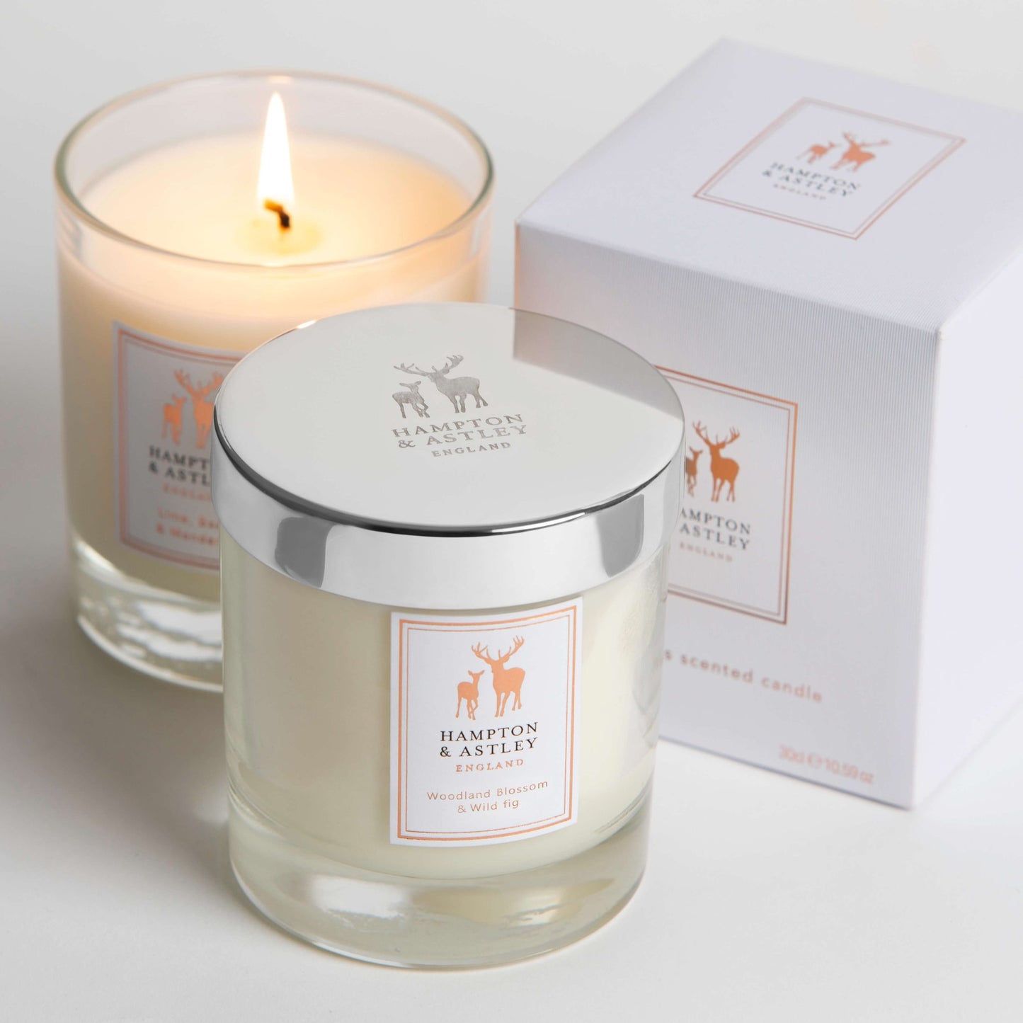 Luxury Scented Large Candle 235g, Woodland Blossom and Wild Fig - Hampton & Astley