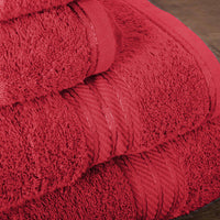 Our red bath sheets make your bathroom feel like a spa.