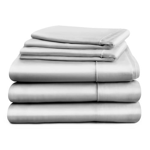 Duvet cover and flat sheet in double, king or super king sizes with two pillowcases, grey