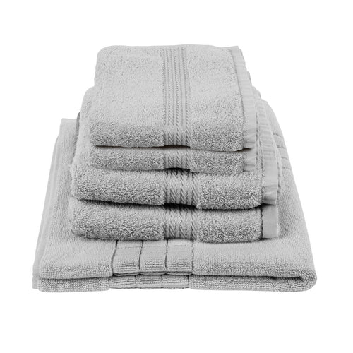 Egyptian Cotton Luxury Two Bath Towels and Two Hand Towels With Free Bath Mat, Subtle Grey