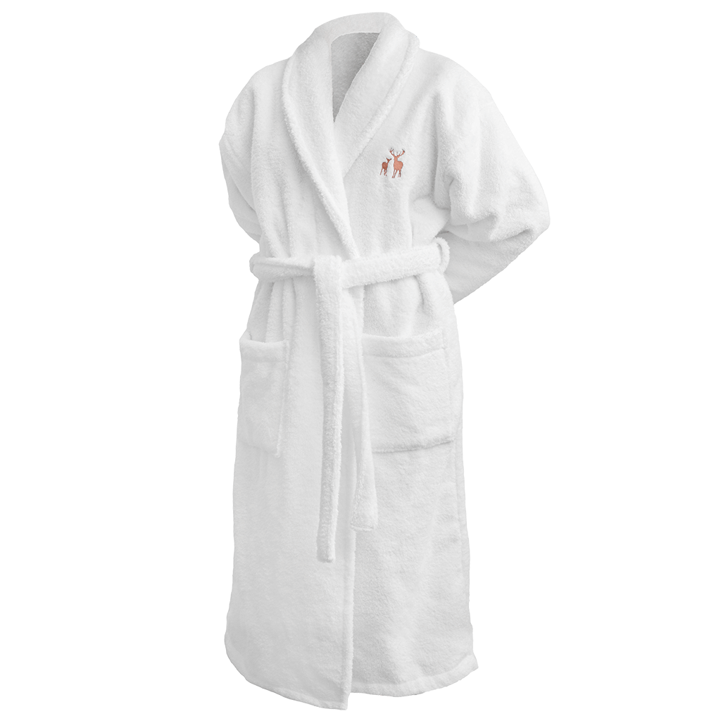 Unisex Zero Twist Cotton Towel Dressing Gown Pure White Hampton Astley