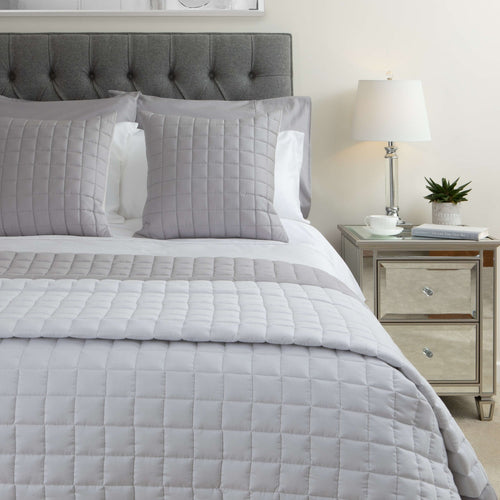 Cotton Quilted Cushion, Subtle Grey