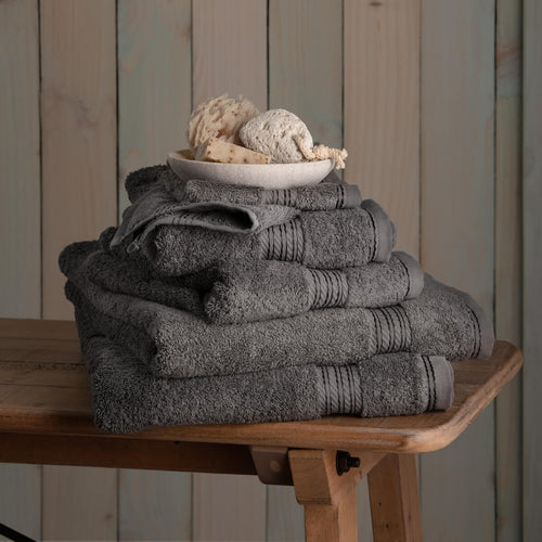 Our towel bale offers 6 dark grey towels including 2 bath towels, 2 hand towels &amp; 2 face cloths