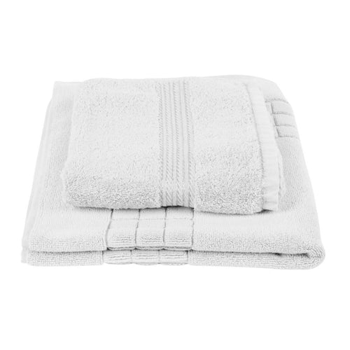 Egyptian Cotton Luxury Bath Mat and Bath Towel, Pure White